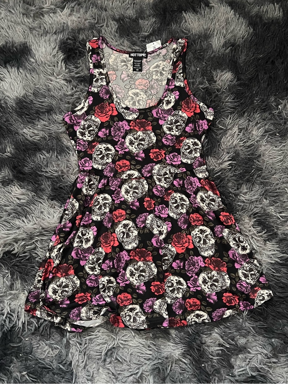 Hot Topic Floral and skull mini dress